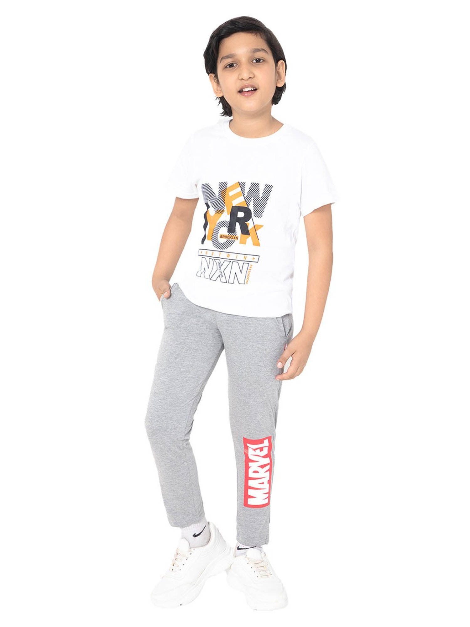 Bodycare Boys Gray Melange Textured Trackpants