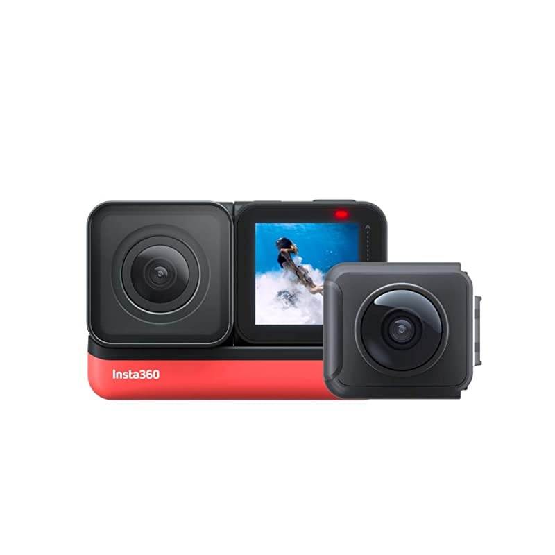 ONE R Twin Edition &ndash; Action Camera & 360 Camera with Interchangeable Lenses, Stabilization, IPX8 Waterproof, Touch Screen, AI Editing