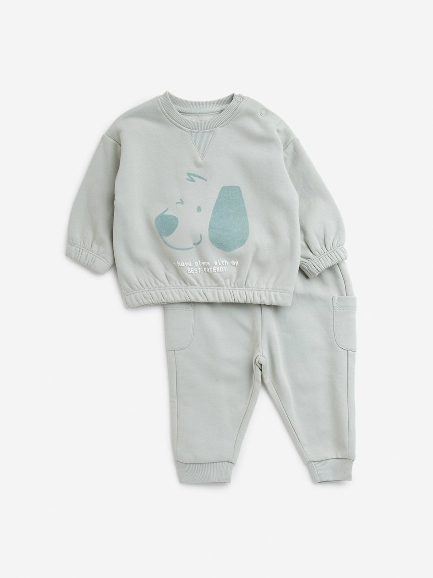 HOP Baby by Westside Sage Animal Design Sweatshirt with Joggers Set