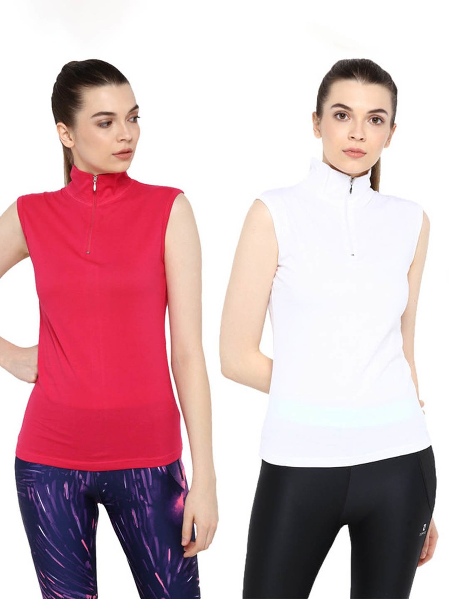 Appulse White & Dark Pink Cotton T-Shirt - Pack of 2