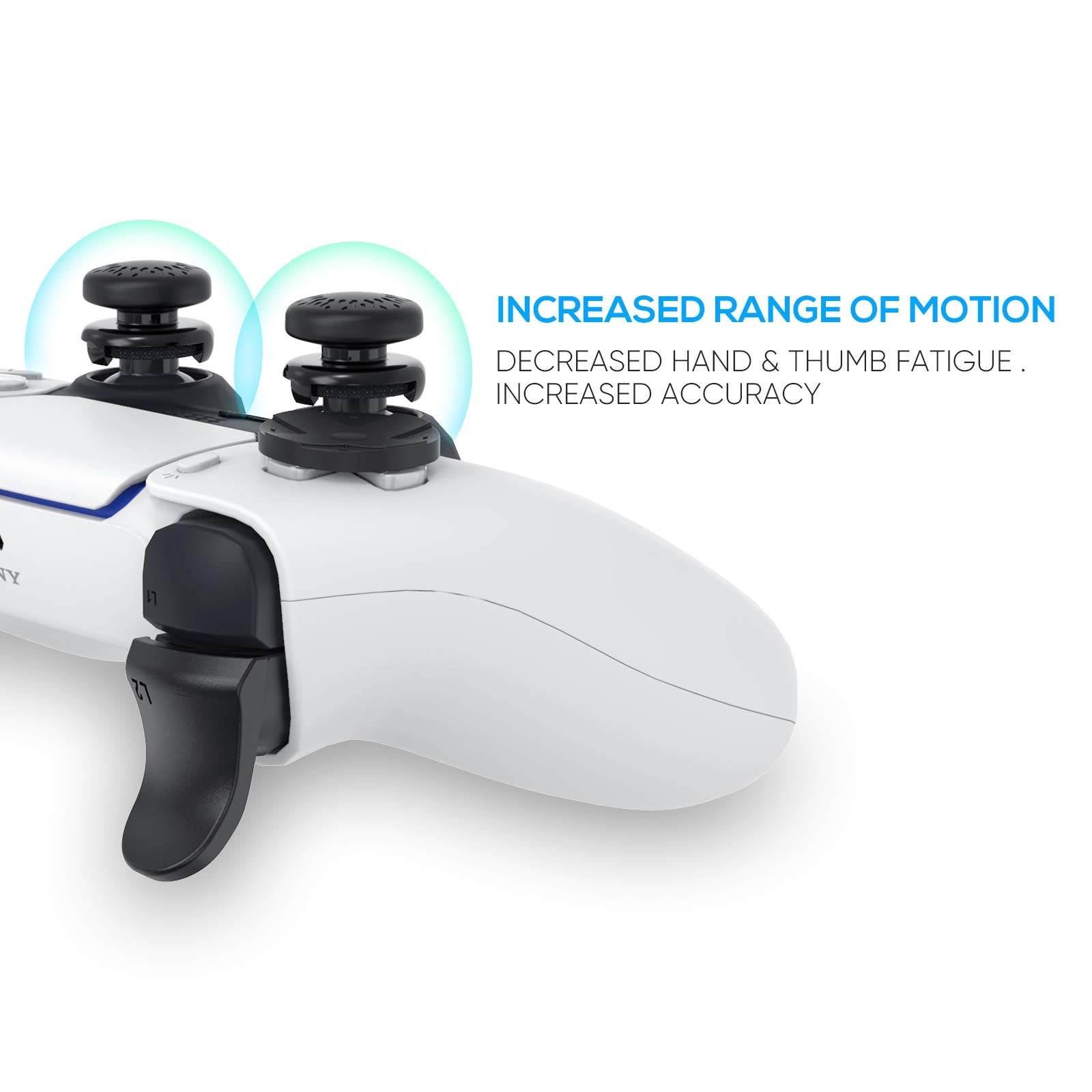 Accessories Kit Bundle for PS5 DualSense Controller,  Thumb Grips Sticks Joystick + L2 R2 Trigger Extender+D-pad Button for Playstation 5 Controller, Anti-Slip Replacement Parts