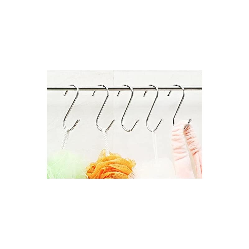 100PCS Scarf Apparel Punch Cup Bowl Kitchen S Shaped Silver Tone Metal Hanging Hooks