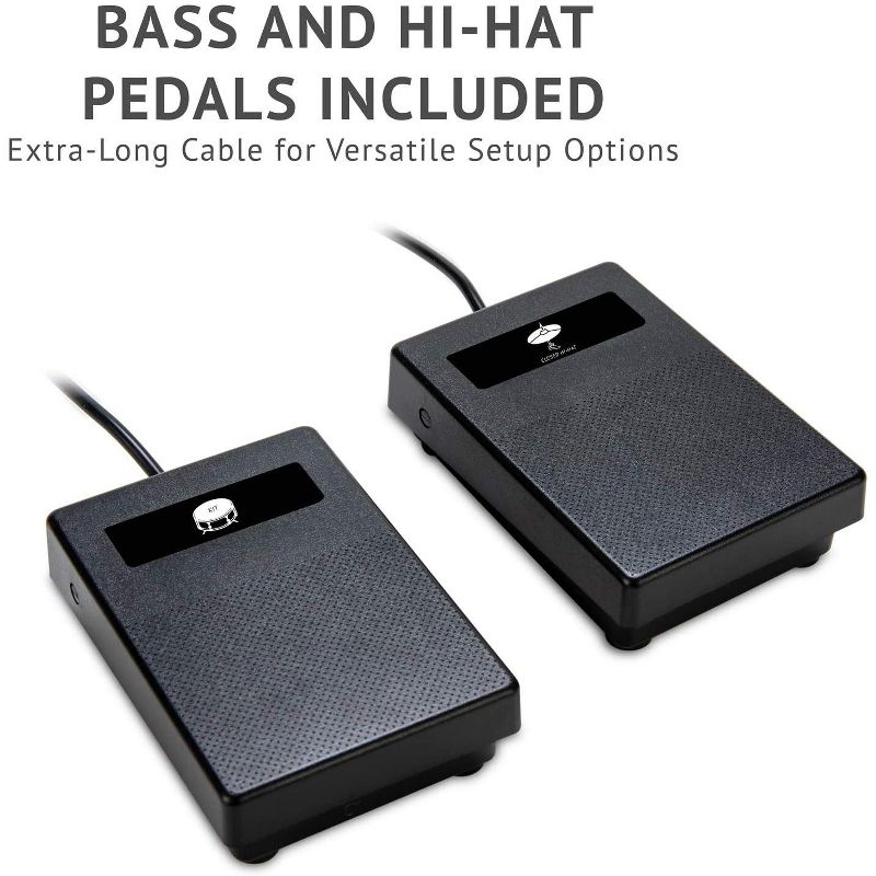 Ivation Portable Electronic Drum Pad - Digital Roll-Up Touch Sensitive Drum Practice Kit - 7 Labeled Pads 2 Foot Pedals Kids Children Beginners (No Speakers/AAA Battery Operated)