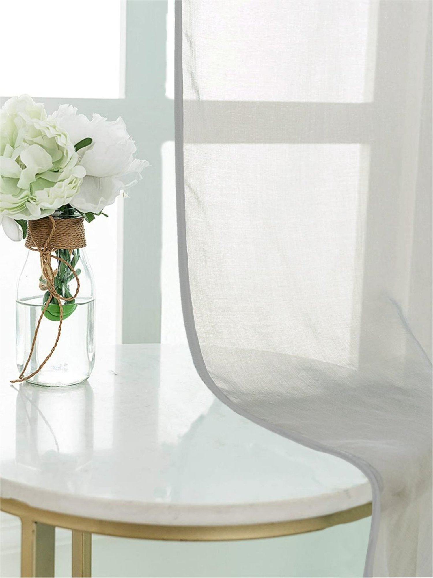 Urban Space Textured Grey Polyester 5 ft Window Sheer Curtains - Set of 2