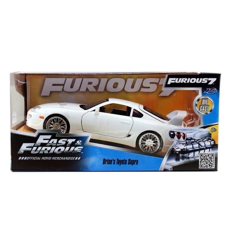 Jada Toys Fast & Furious 1995 Toyota Supra Die-Cast Vehicle 1:24 Scale Glossy White