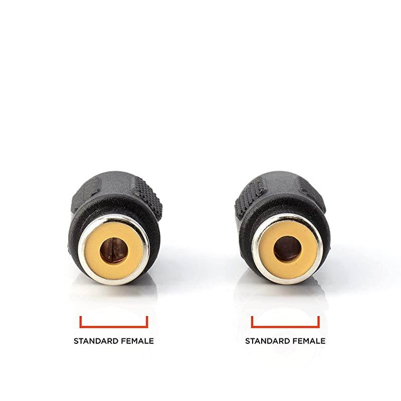 Adapter, Female to Female Coupler, Extender, Barrel - Audio Video Connectors, for Audio, Video, S/PDIF, Subwoofer, Phono, Composite, Component, and More - 10 Pack