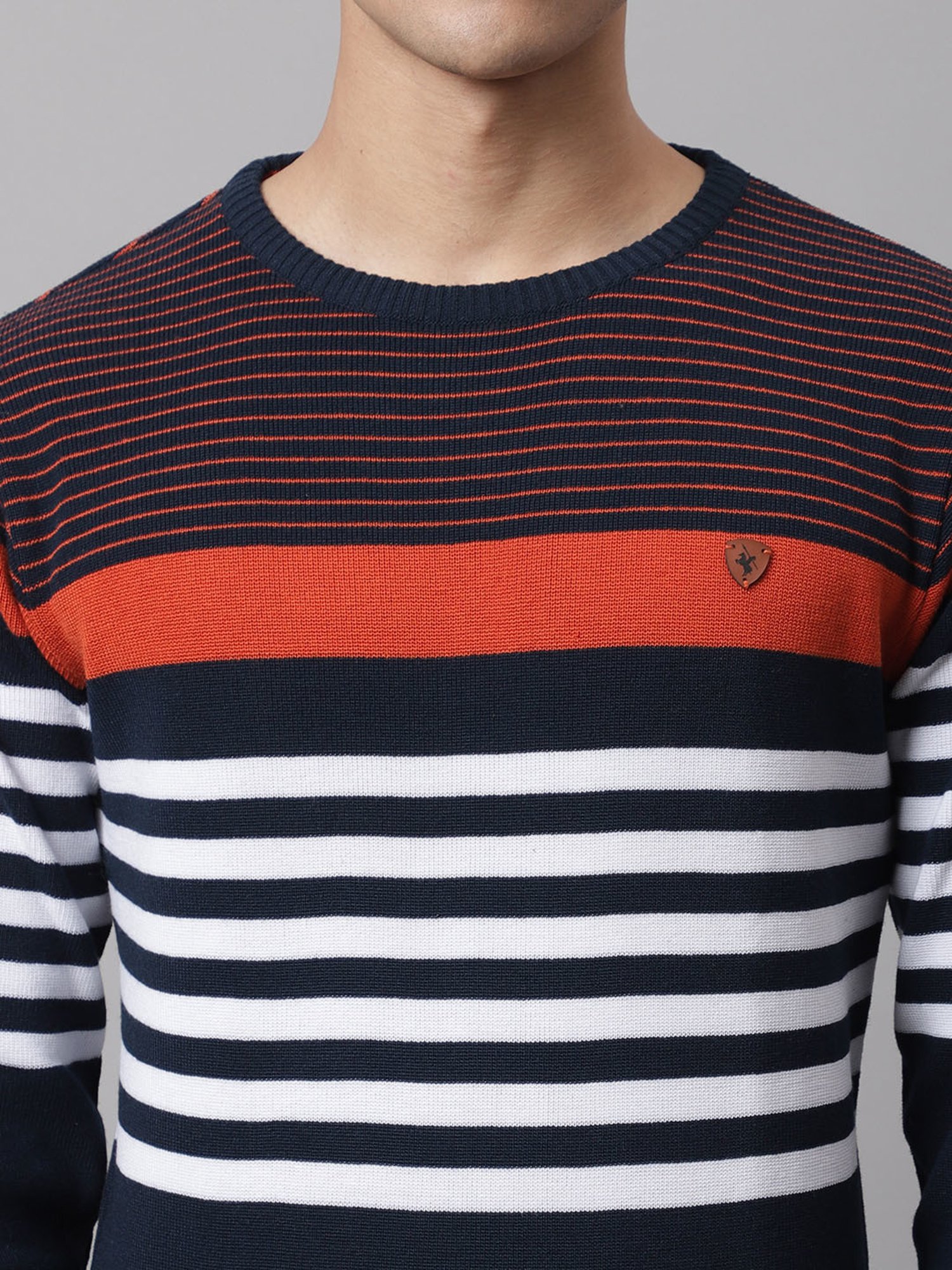 Cantabil Multicolor Regular Fit Striped Sweater