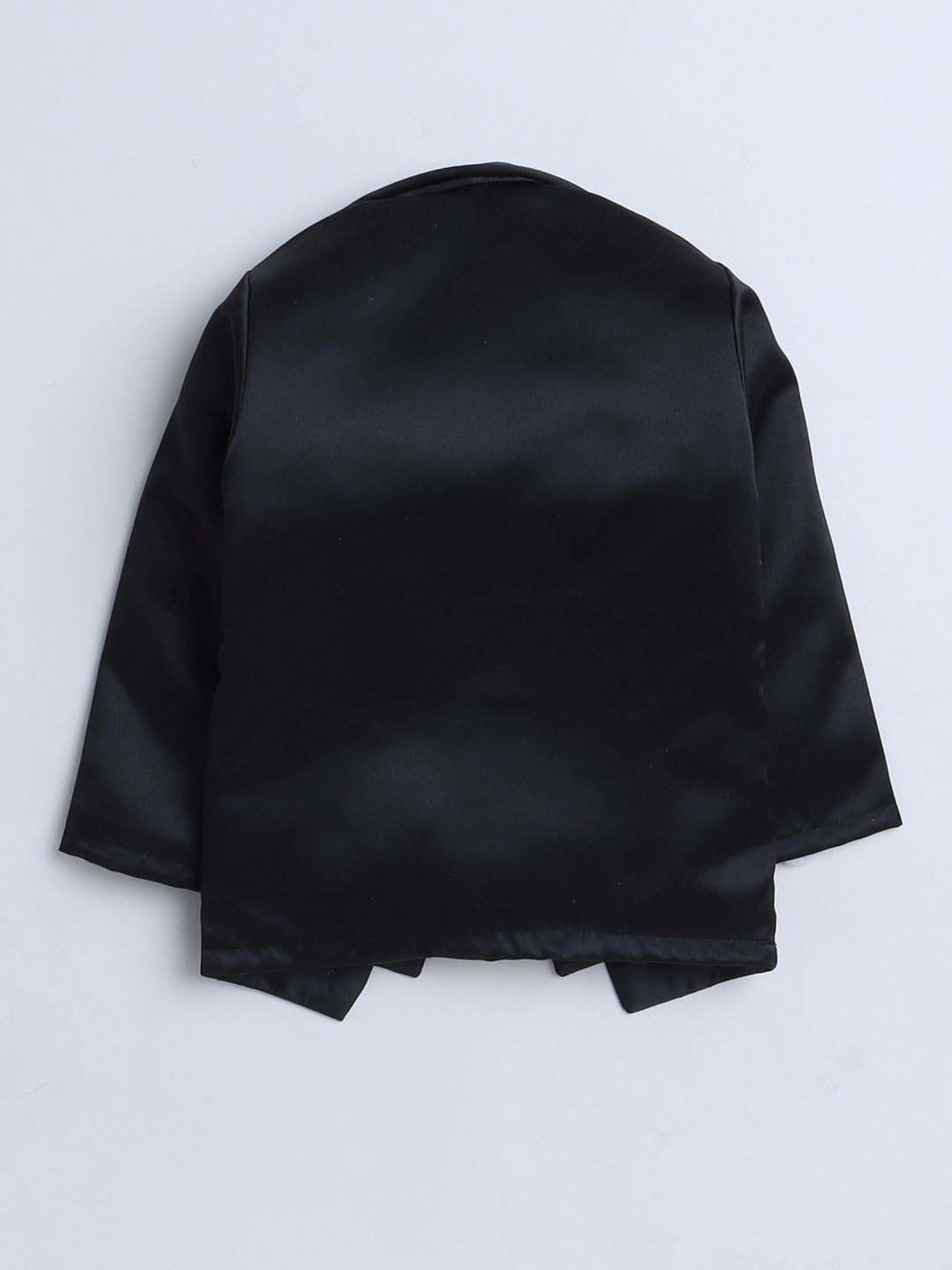 Fourfolds Boys Black Solid Full Sleeves Clothing Set