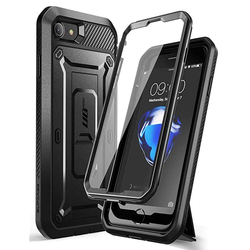 Unicorn Beetle Pro Series Case Designed for iPhone SE 2nd Generation 2020 iPhone 7 iPhone 8 Builtin Screen Protector FullBody Rugged Holster amp Kickstand Case Black