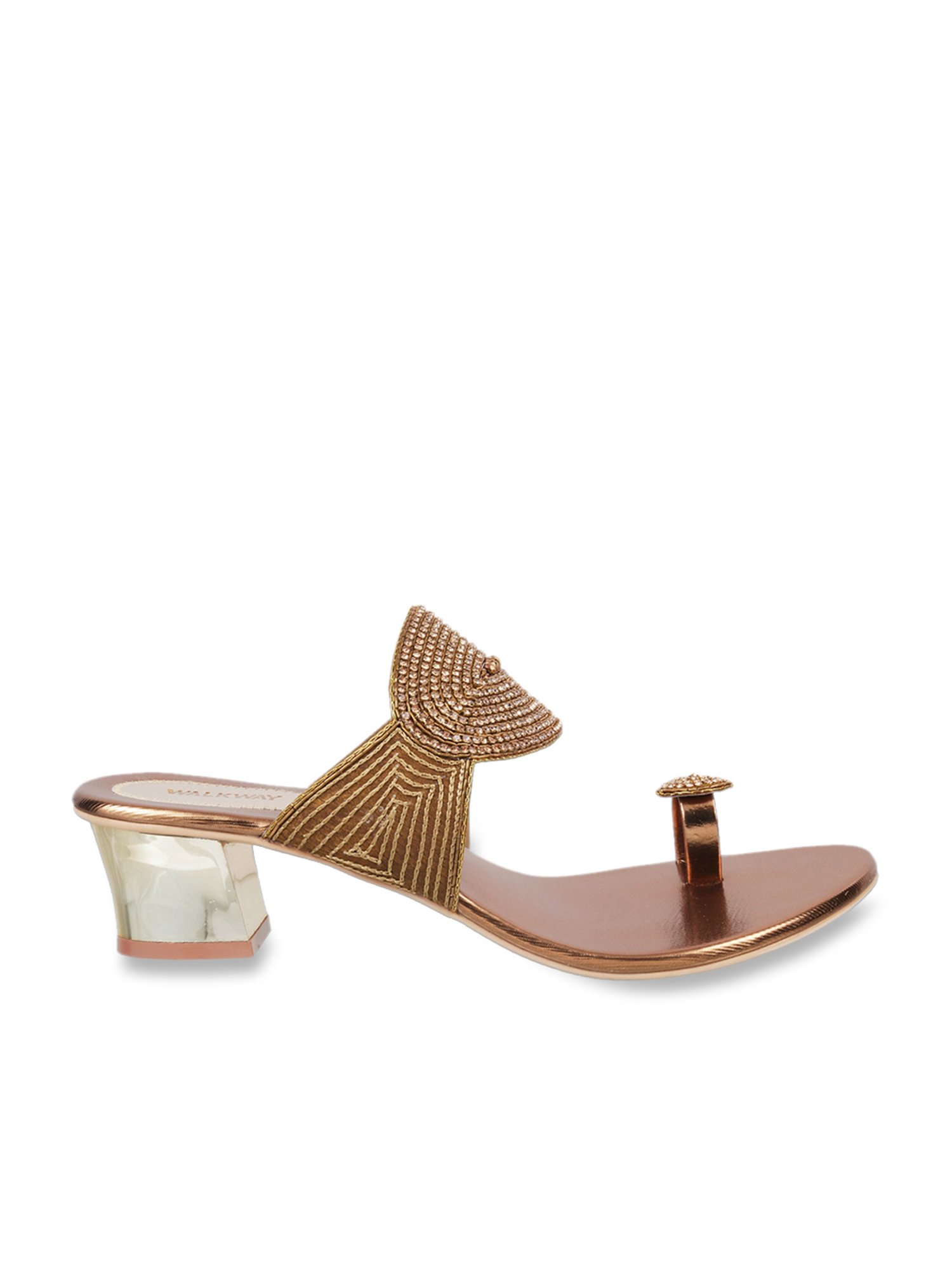 Walkway Women's Antique Gold Toe Ring Sandals