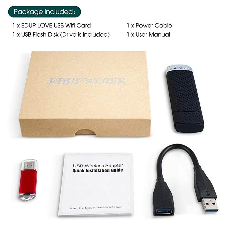 3.0 WiFi Adapter AC1300Mbps for PC, Wireless Network Adapter Dual Band 5GHz 2.4GHz for Mac OS 10.6 -10.15,Windows XP,10,8.1,7,Vista