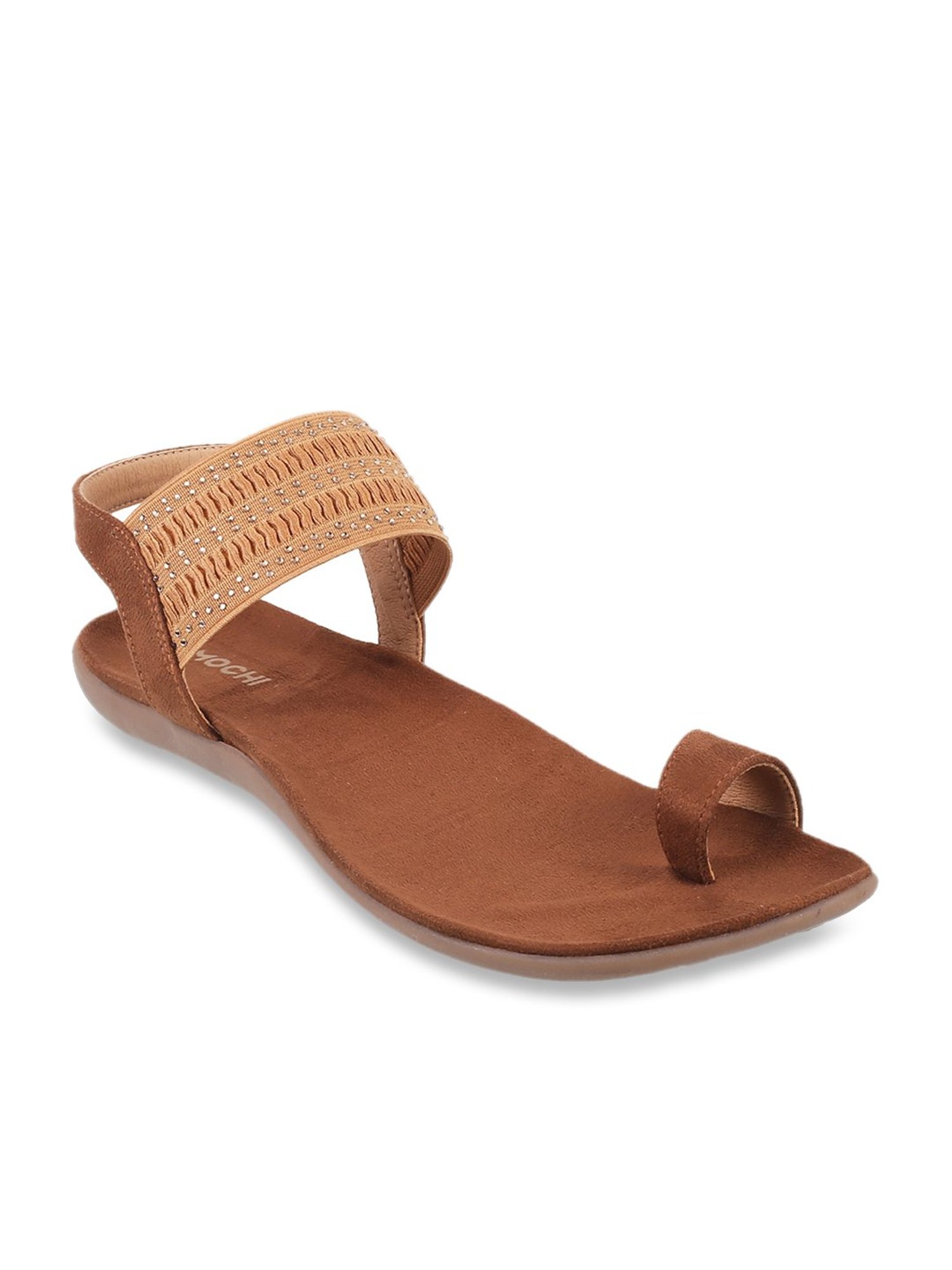 Mochi Women's Tan Toe Ring Sandals