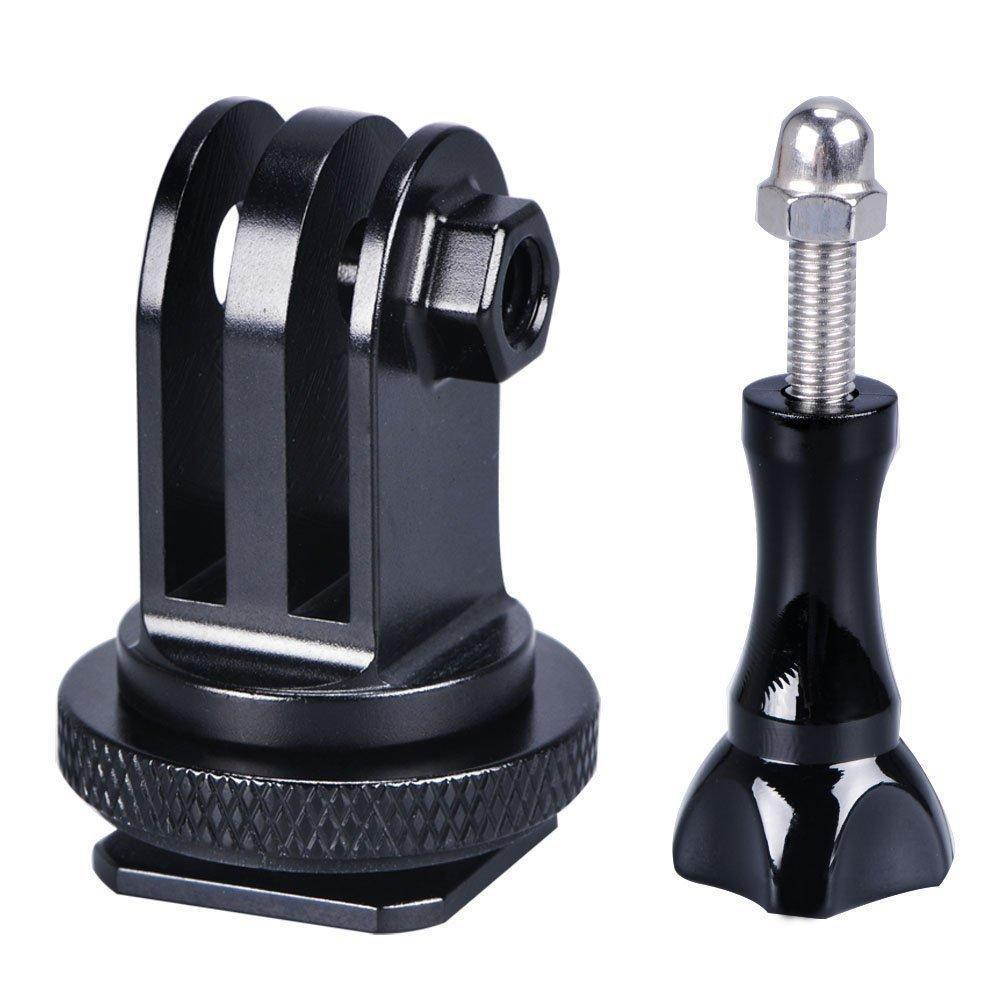 smatree full aluminum tripod screw to dslr camera flash hot shoe mount adapter for gopro session, hero fusion, 7, 6, 5, 4, 3+, 3,gopro hero 2018,action cameras