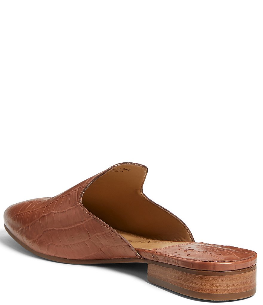 Jack Rogers Delaney Croco Stamped Leather Mules