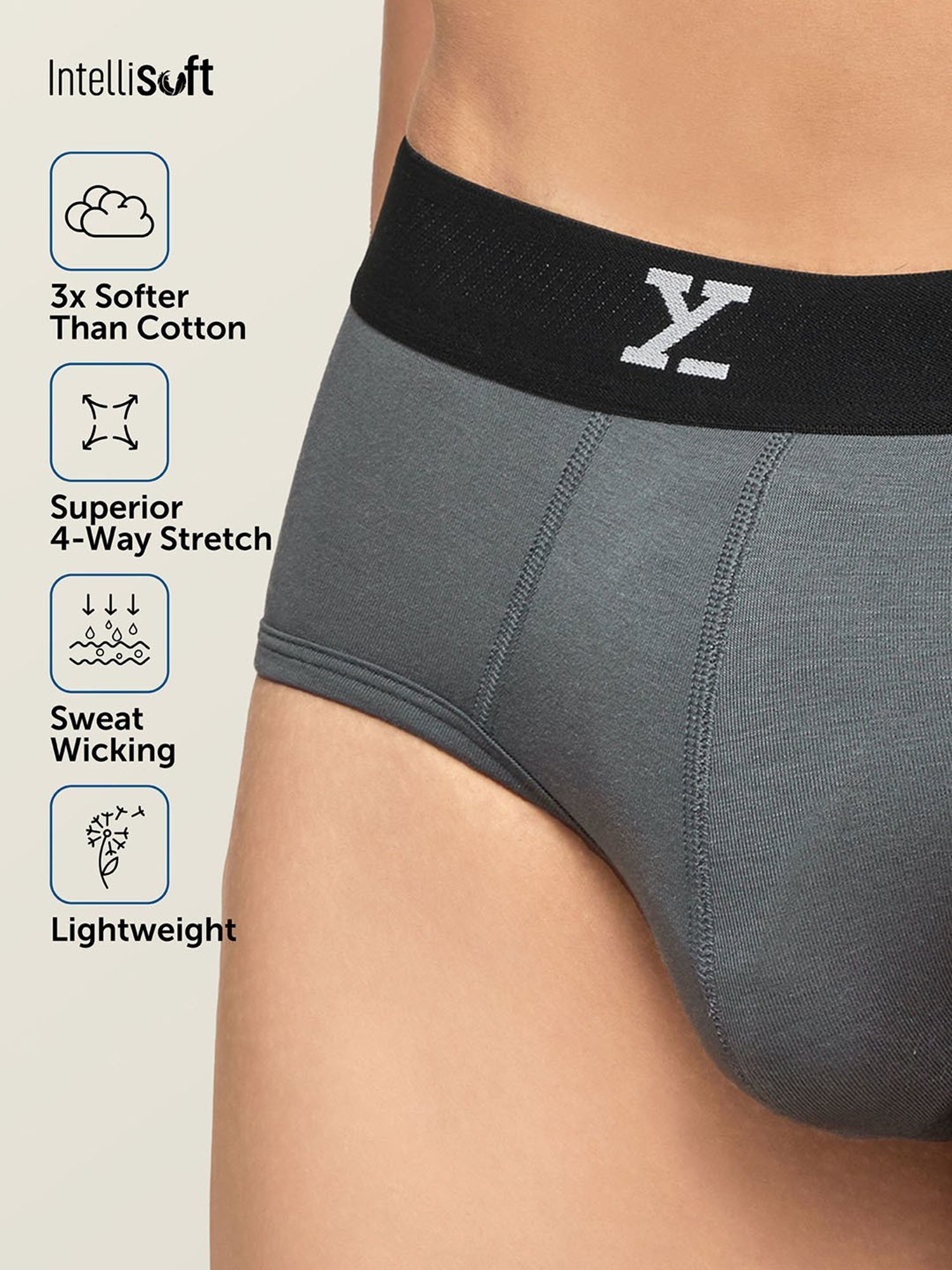 Levi's Grey Cotton Regular Fit Briefs