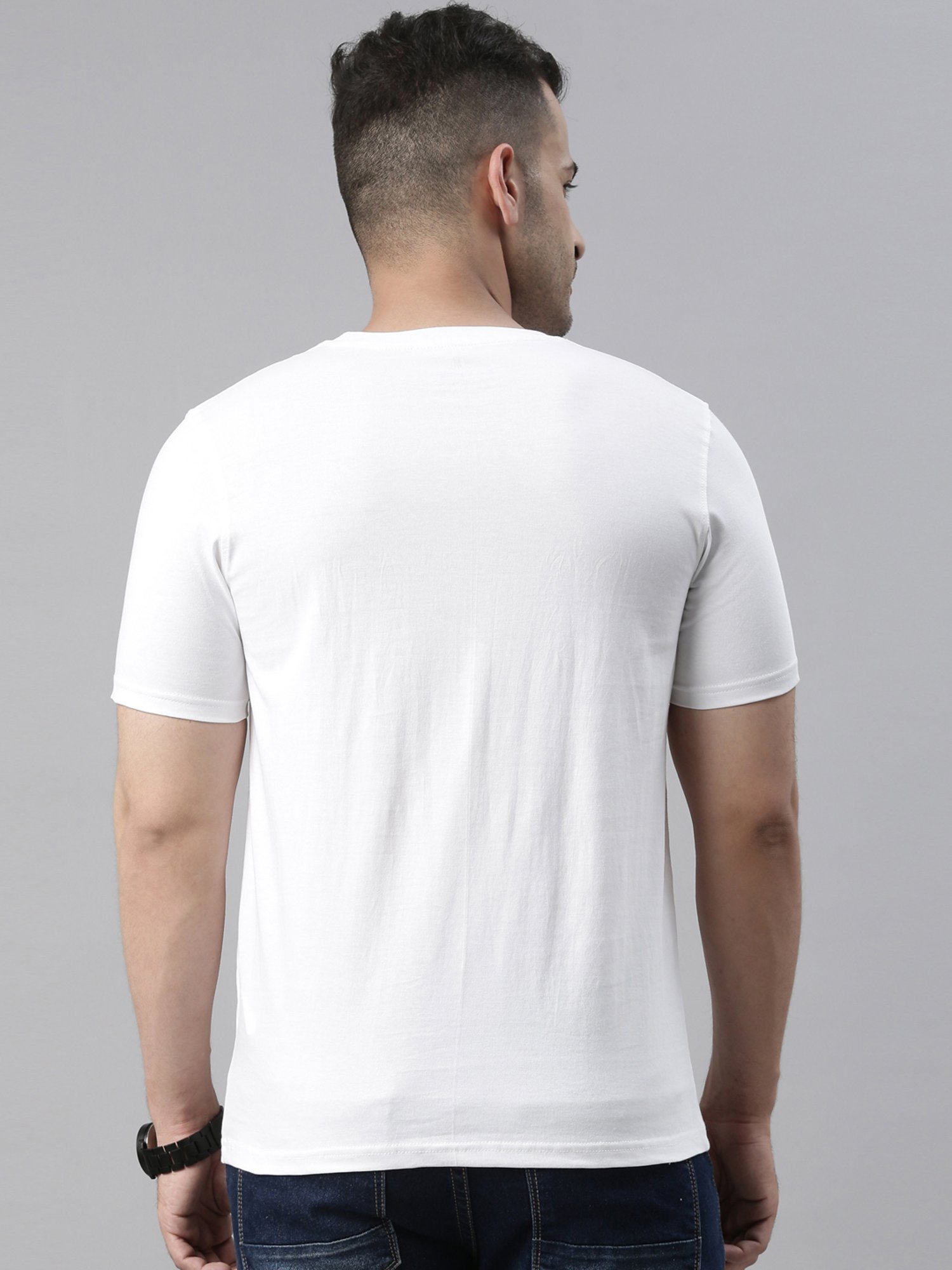 Bushirt White Cotton Crew T-Shirt