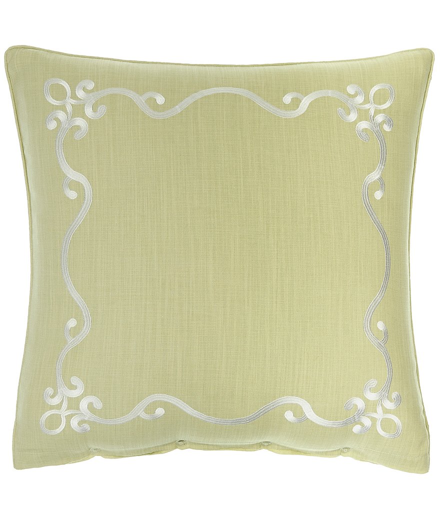 Rose Tree Wexford Green Embroidered and Solid Reversible Euro Sham