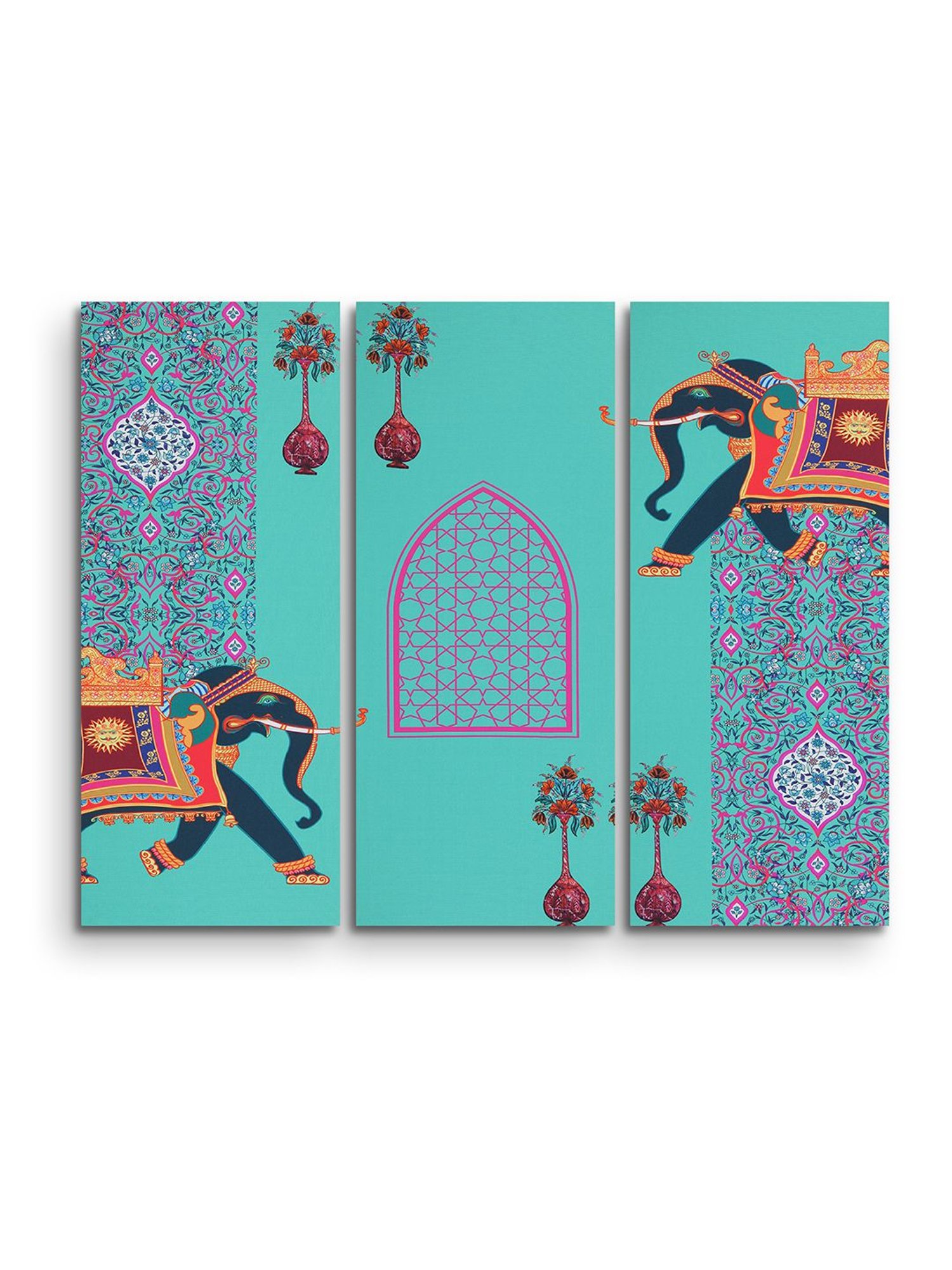 SEJ by Nisha Gupta Teal Green Framed Wall Arts - Set of 3