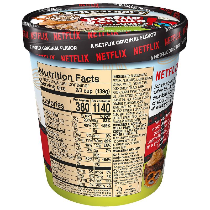 Ben & Jerry's Non Dairy Ice Cream Netflix + Chilled Frozen Dessert - 16oz