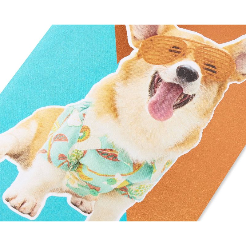 Birthday Card Corgi with Sunglasses