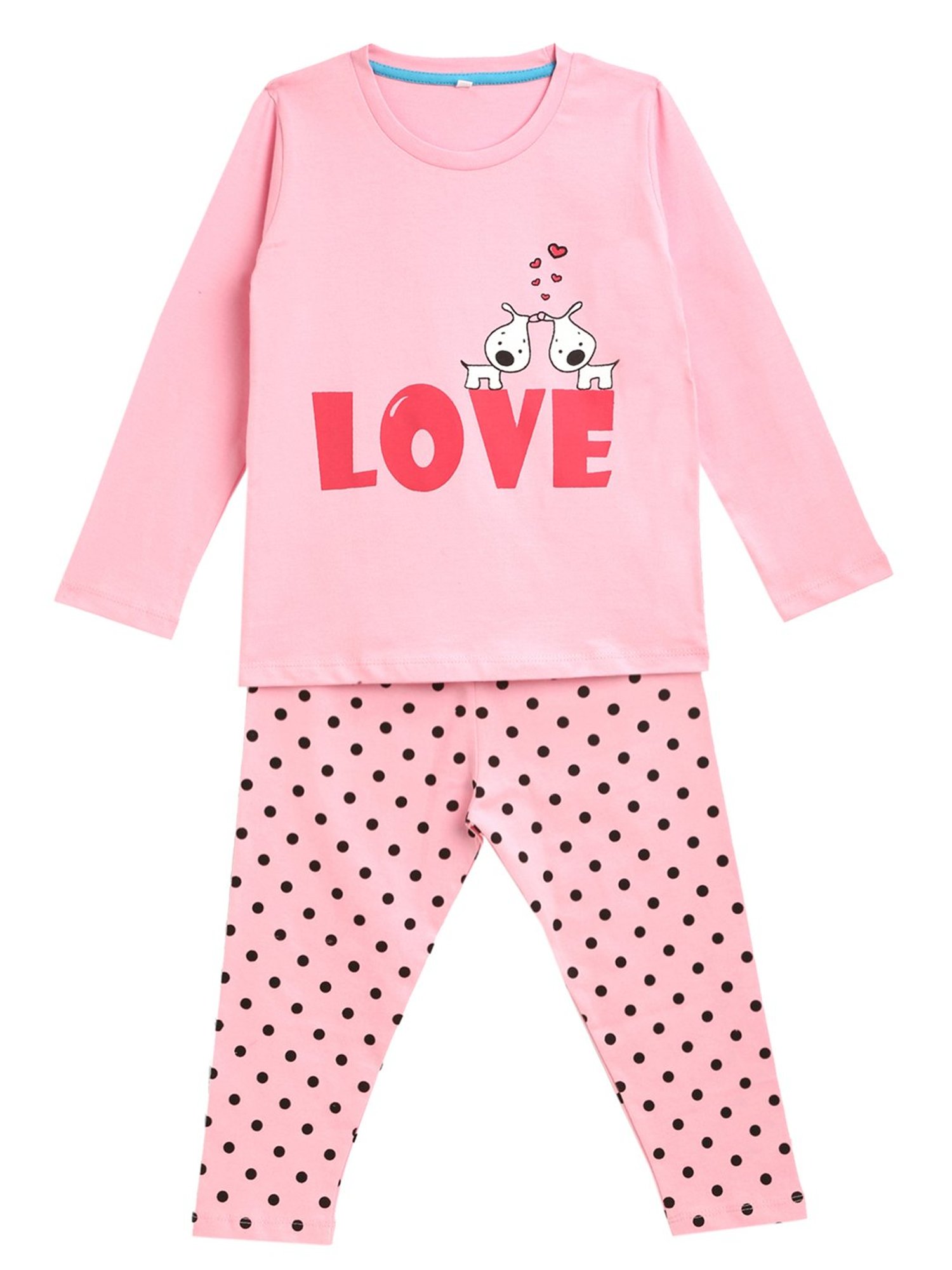 Kids Craft Pink Printed T-Shirt with Pyjamas