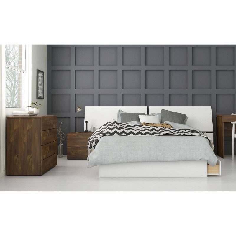 4pc Full Arcadia Bedroom Set Brown/White - Nexera