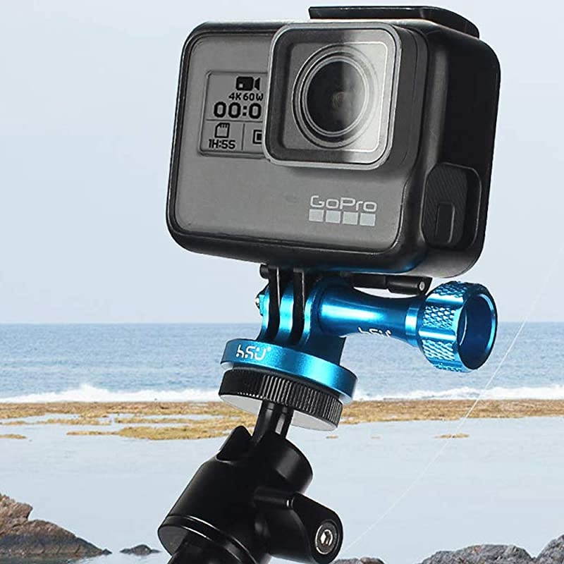 Alloy Metal GoPro TripodMonopod Mount with Thumbscrew for GoPro Session Hero 7 6 5 4 3+ 3 2 1 HD Blue