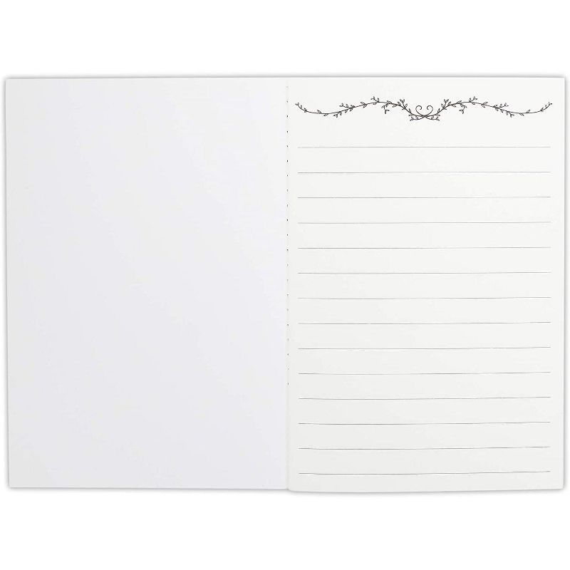 Pipilo Press 2 Wedding Vow Books with 2 Greeting Cards Set, Garland Wreath Heart Print