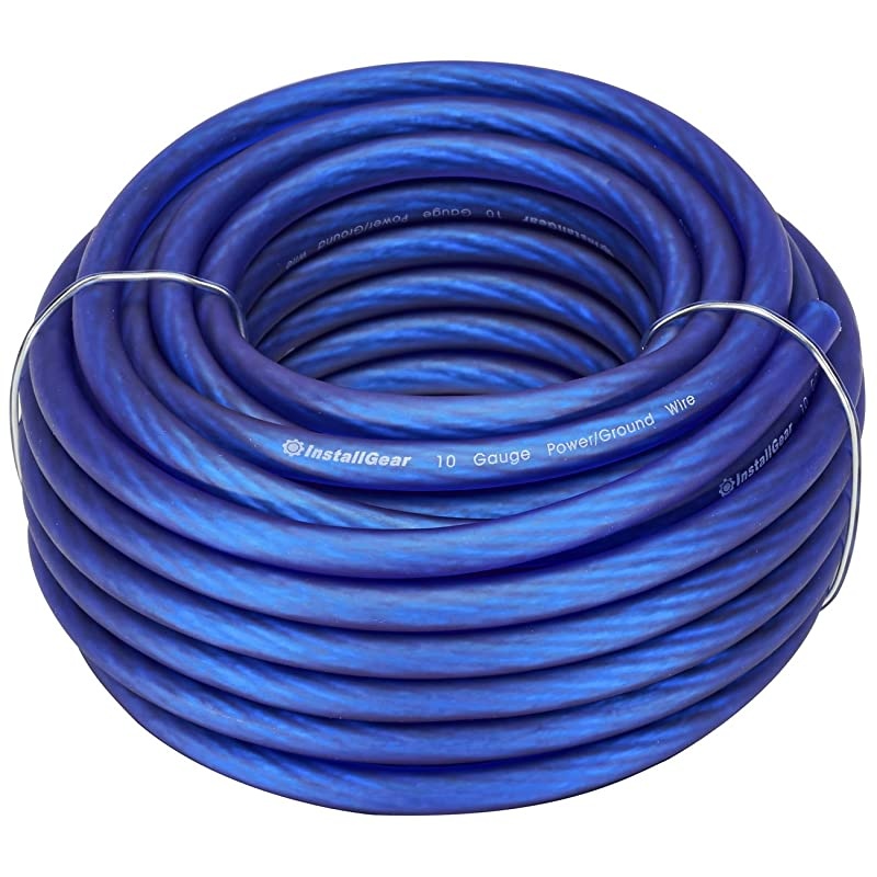 10 Gauge Blue 25ft PowerGround Wire True Spec and Soft Touch Cable