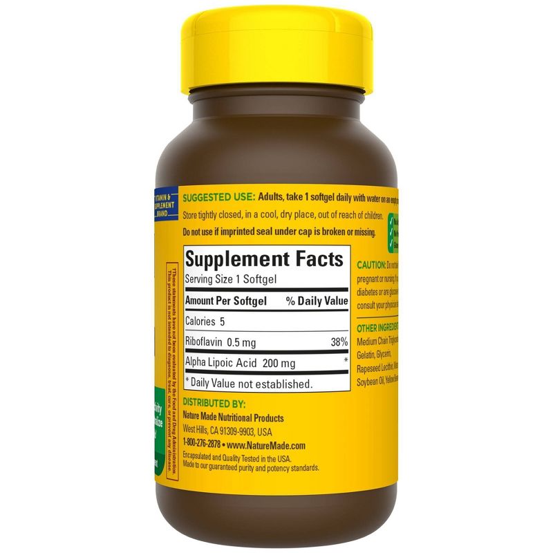 Nature Made Alpha Lipoic Acid 200 mg Softgels - 30ct