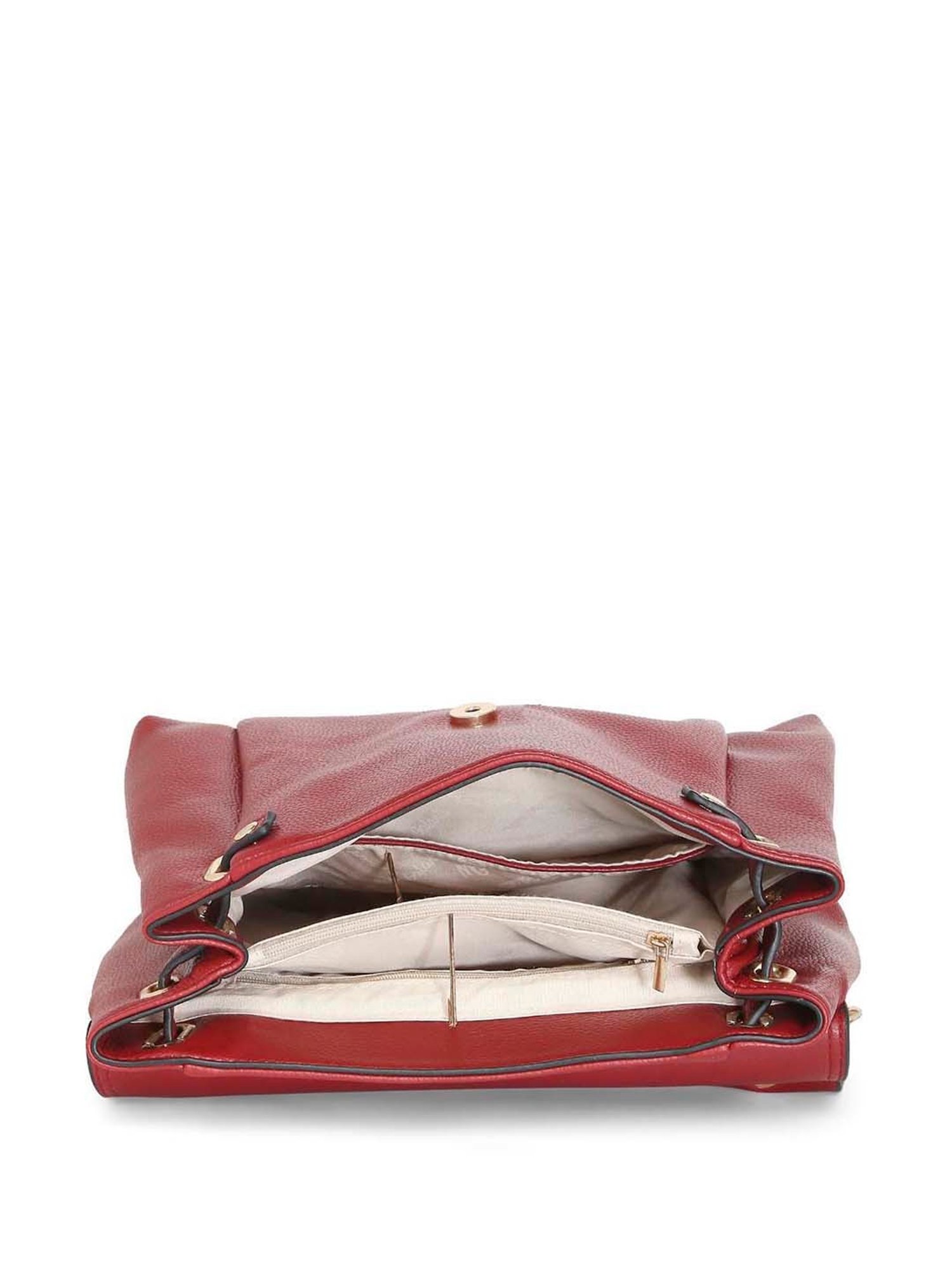 Marina Galanti Red Solid Medium Satchel Handbag