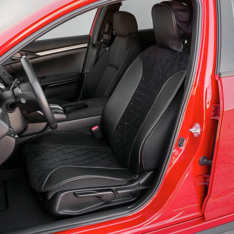 LUNNA 1pc Jet Black Seat Vest Embellished with Swarovski Crystals