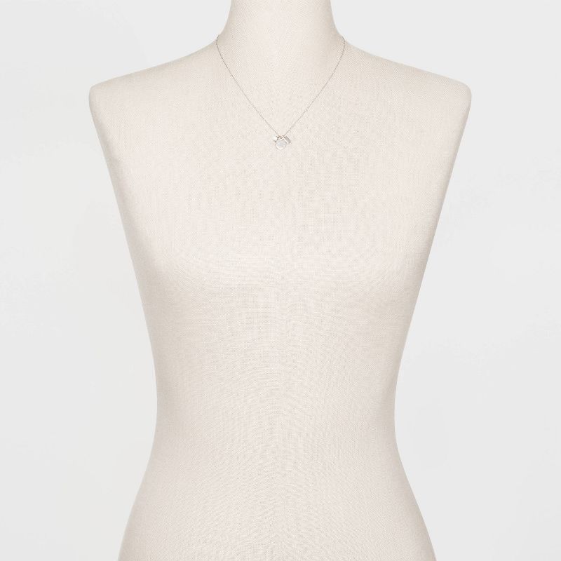 Sterling Silver Howlite Ball Disc and Bar Cluster Necklace - Universal Thread™ Silver