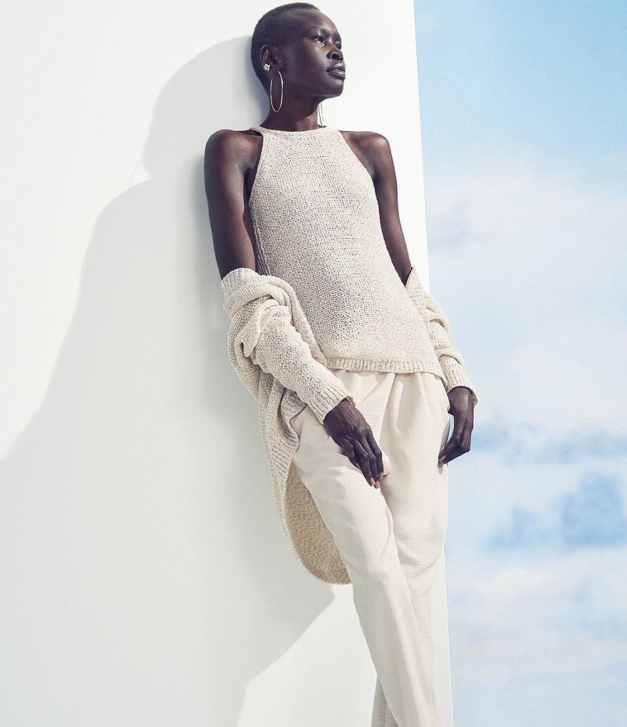 b new york Recycled Poly Crossover Harem Ankle Length Pull-On Pants