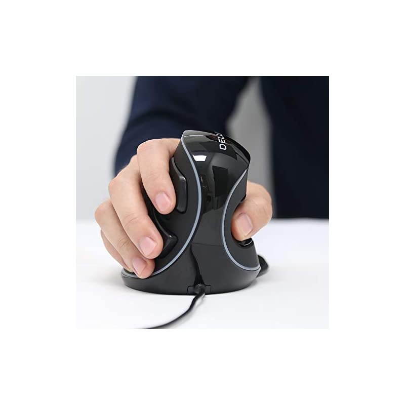 Wired Ergonomic Vertical Mouse Large RGB Ergonomic Computer Mouse with 6 Buttons Removable Wrist Rest 4000DPI and OnBoard Software Reduce Hand Strainfor Carpal TunnelM618Plus RGBBlack