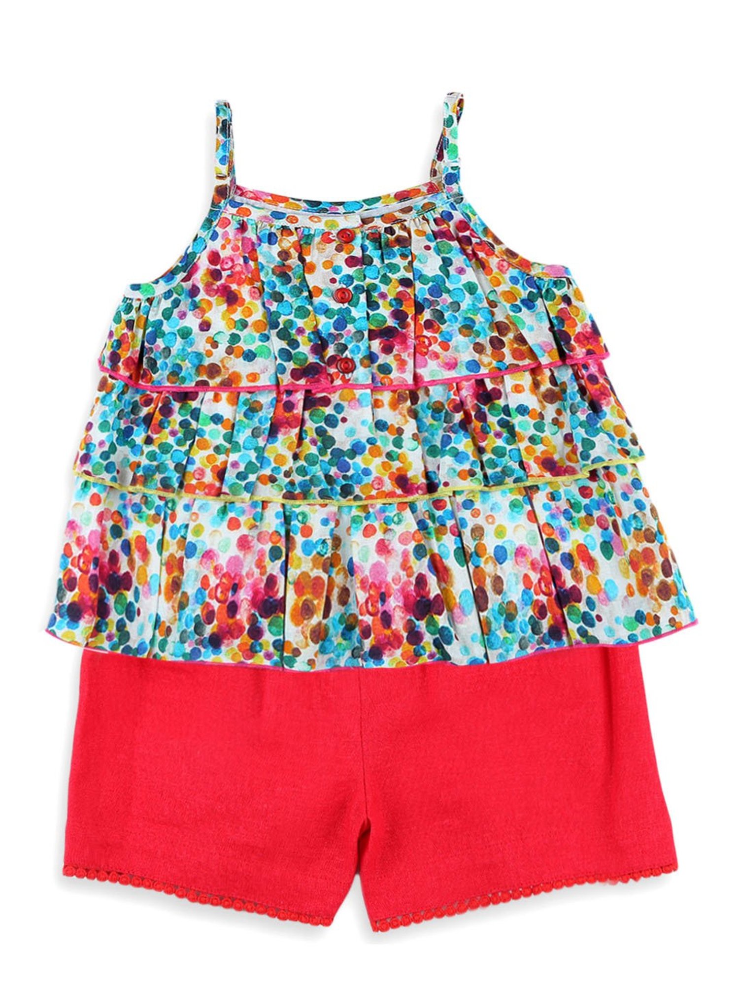 Nauti Nati Kids Multicolor Printed Top with Shorts