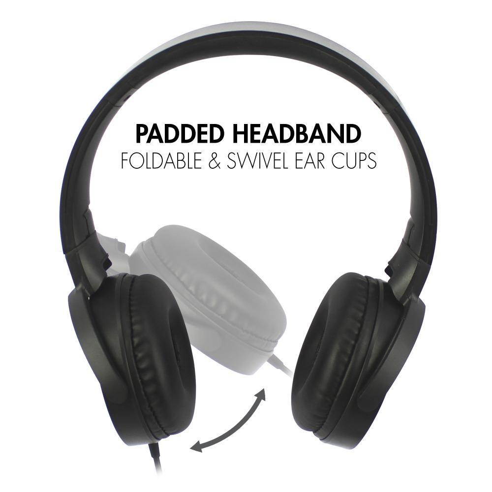 MAGNAVOX Black HPMV5026MBK Foldable Stereo Headphone