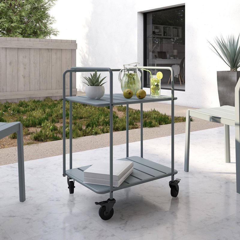 Slat Top Serving Cart - Gray - Apollo Outdoor
