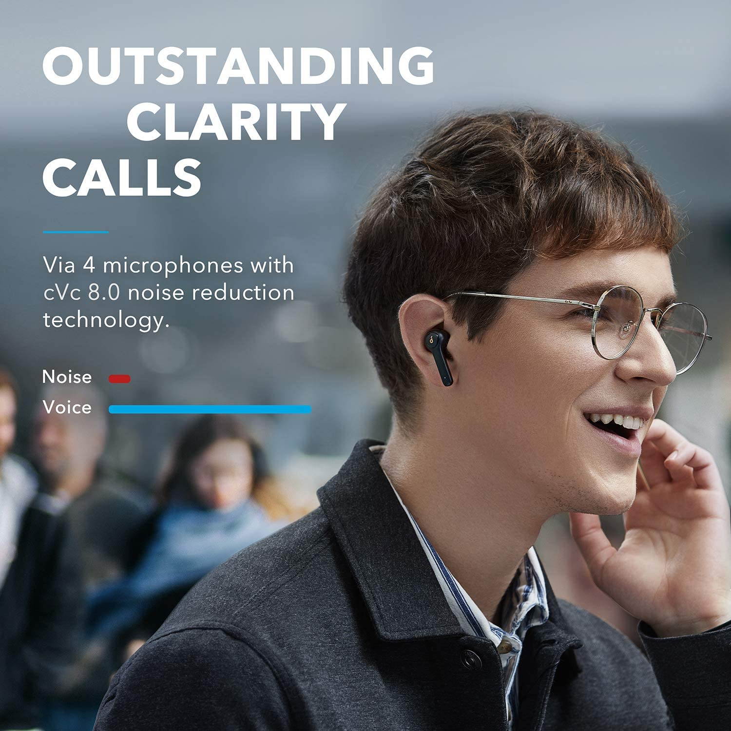 Anker Soundcore Life P2 True Wireless Earbuds with Travel Case, 4 Mics, cVc 8.0 Noise Reduction, Graphene Driver, Clarity Sound, USB C, 40H Playtime, IPX7 Waterproof, Wireless Earphones, Commute, Work