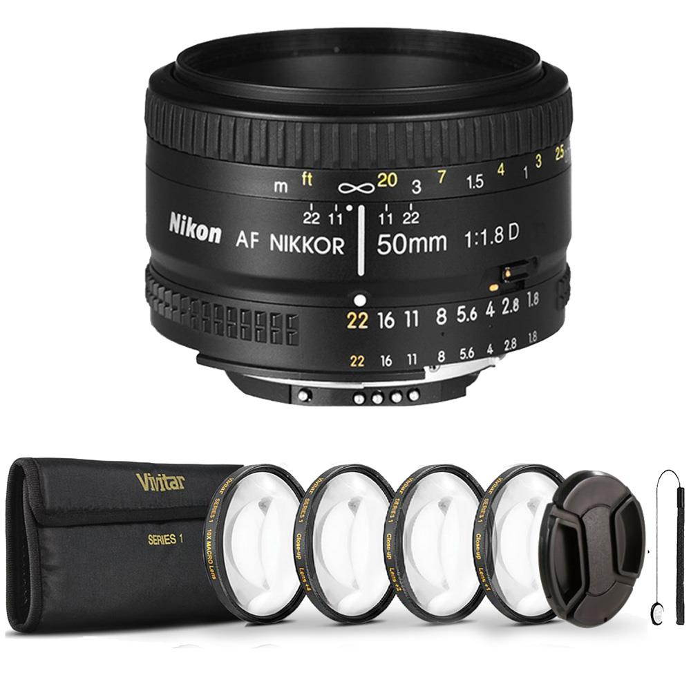 Nikon 50mm f/1.8D AF Nikkor Lens with Essential Accessory Kit (International Version)
