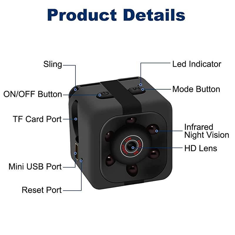 Spy Camera Hidden Camera 1080P Nanny Cam Full HD with Night Vision Motion Activation for Indoor Outdoor Covert Security Cameras