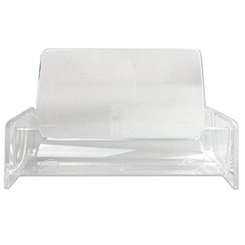 Beauticom 12 Pieces - Clear Plastic Business Card Holder Display Desktop Countertop (Style # 3)