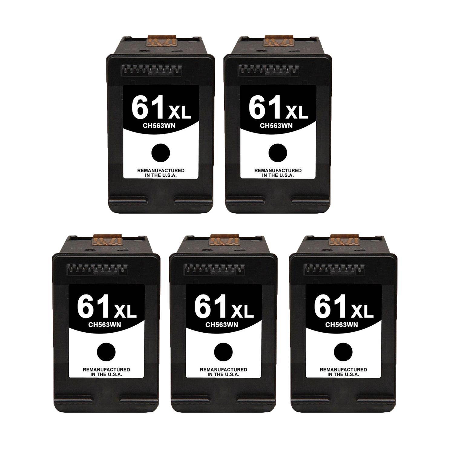Compatible New York Toner 5 Pack Of CH563WN HP 61XL Inkjet Cartridge - Black