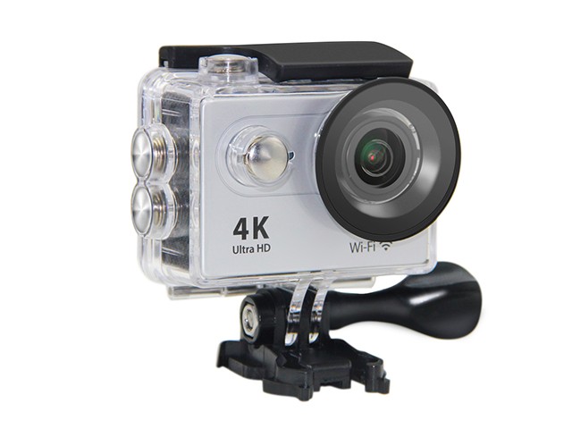 Silver Color Action Sports Mini Camera Ultra HD 4K WiFi Camcorder 1080P/60fps 2inch LCD 170 Degrees Helmet Cam 50M Waterproof Biker Video Camera