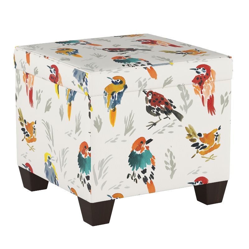 Pattern Fairland Square Storage Ottoman Multi Bird Print - Threshold™