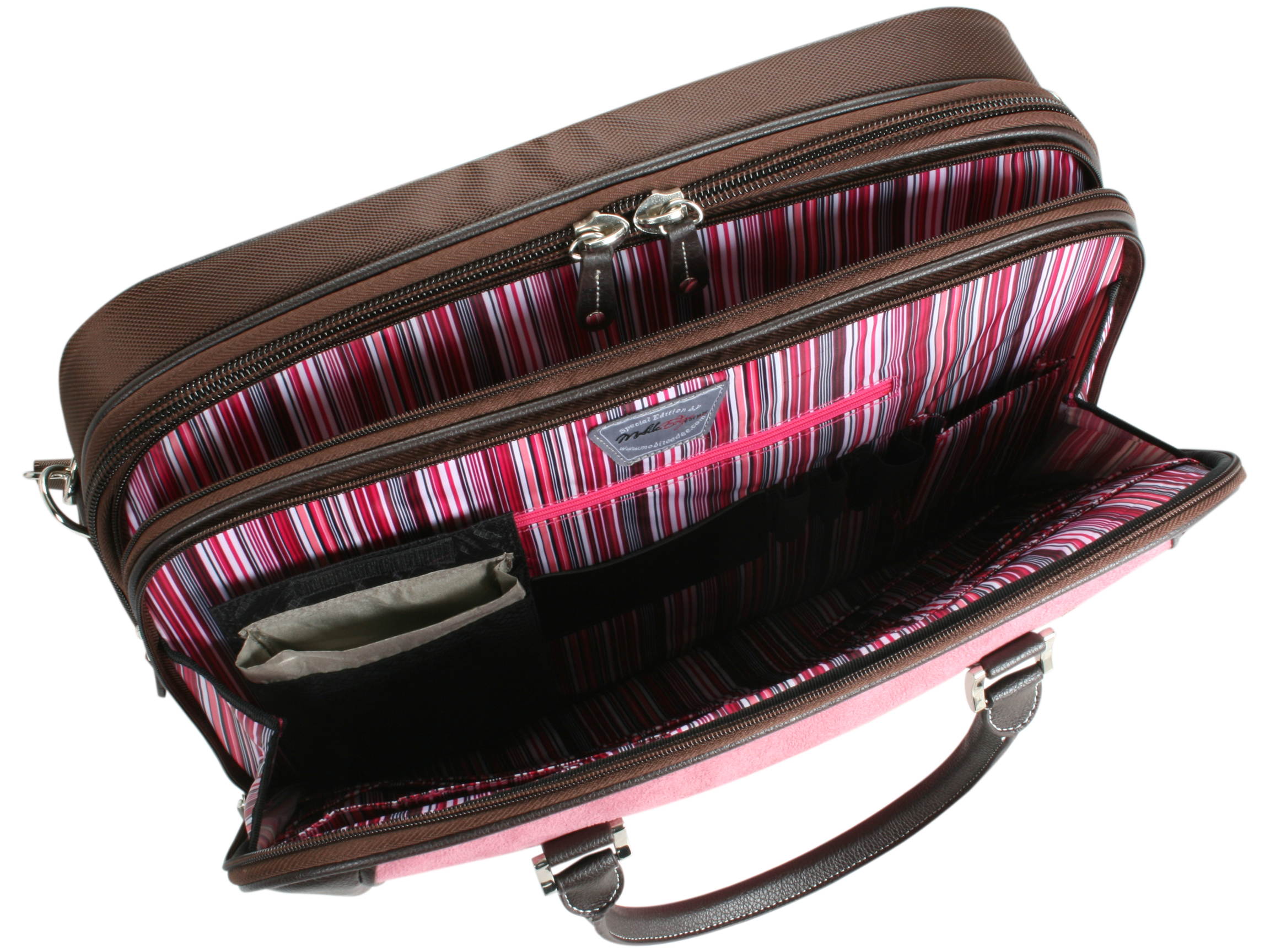 Mobile Edge Pink ScanFast Checkpoint Friendly Element Briefcase - 16" PC/17" Mac Model MESFEBX