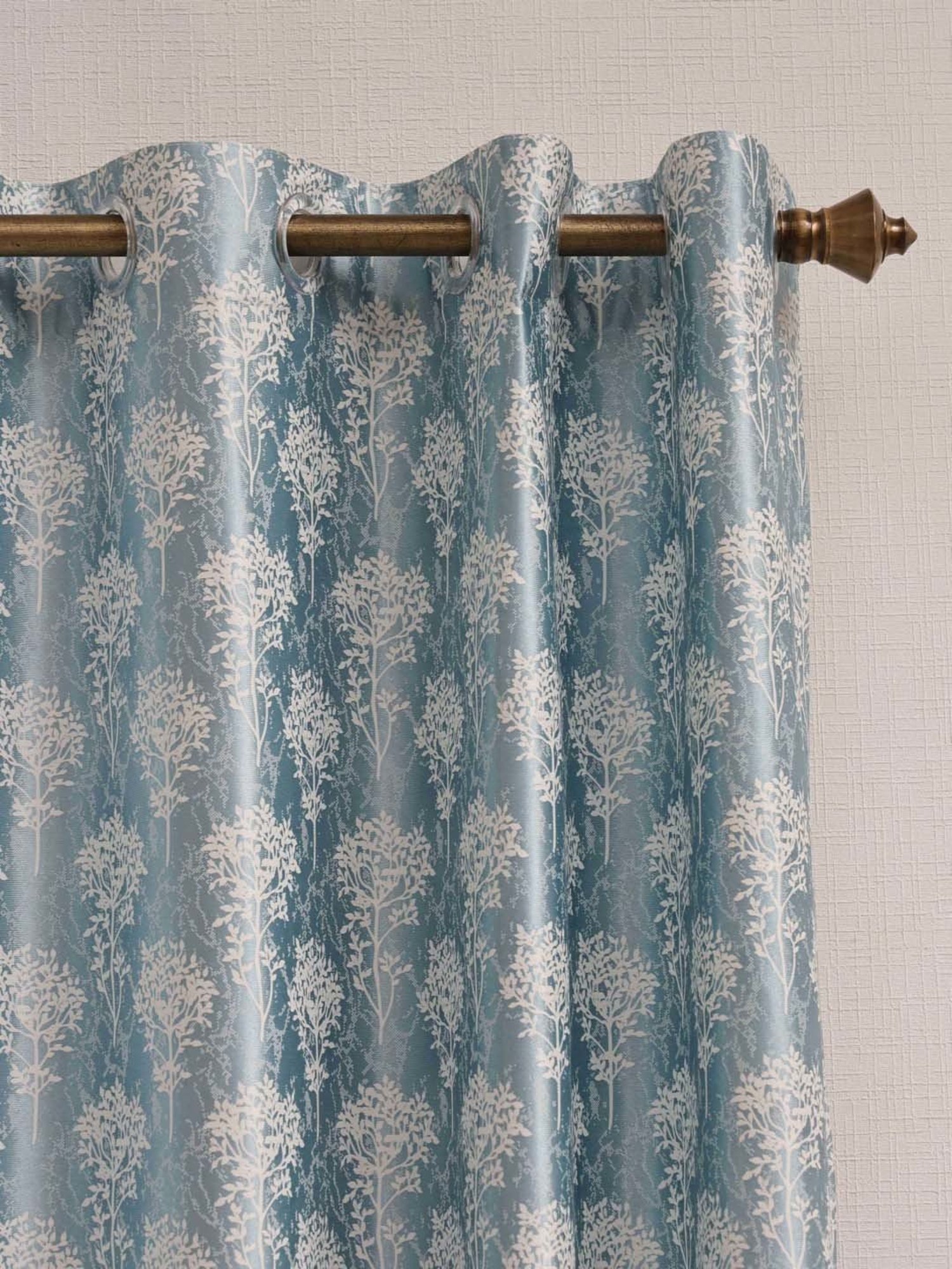 Swayam Brown Paisley J&B Blackout Eyelet Door Curtain - Single Piece (7 Ft)