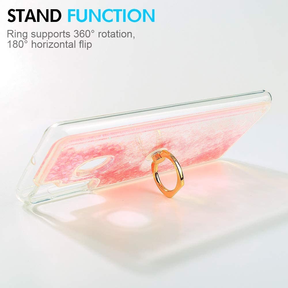 REDShield Waterfall Ring Liquid Sparkling Quicksand TPU CASE for Samsung Galaxy A21 - Silver