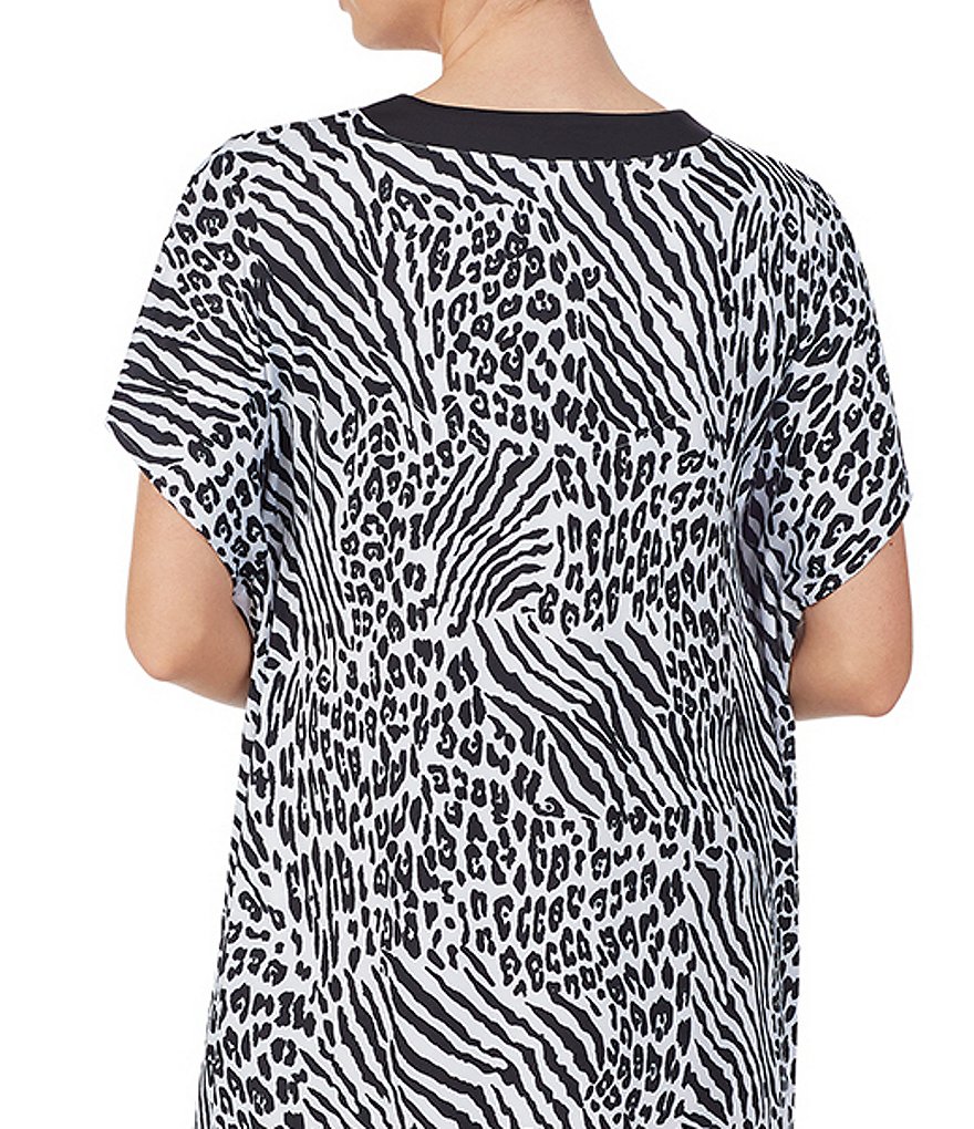 Irelax Animal Print Recycled-Knit Caftan