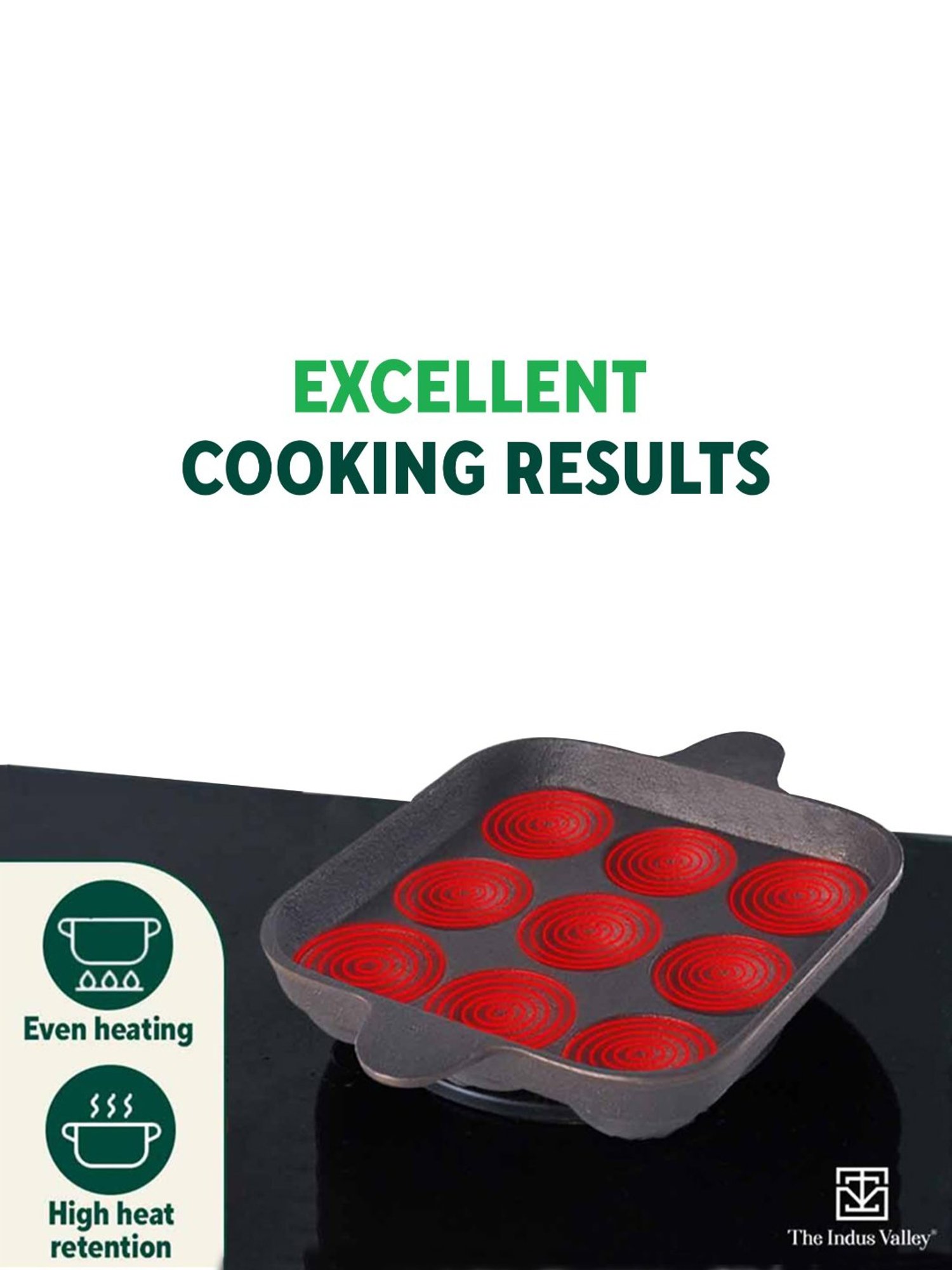 The Indus Valley Black Pre-Seasoned Cast Iron  9 pit Paniyaram Pan